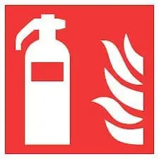 image of a fire extinguisher as an example of an actvie fire protection method