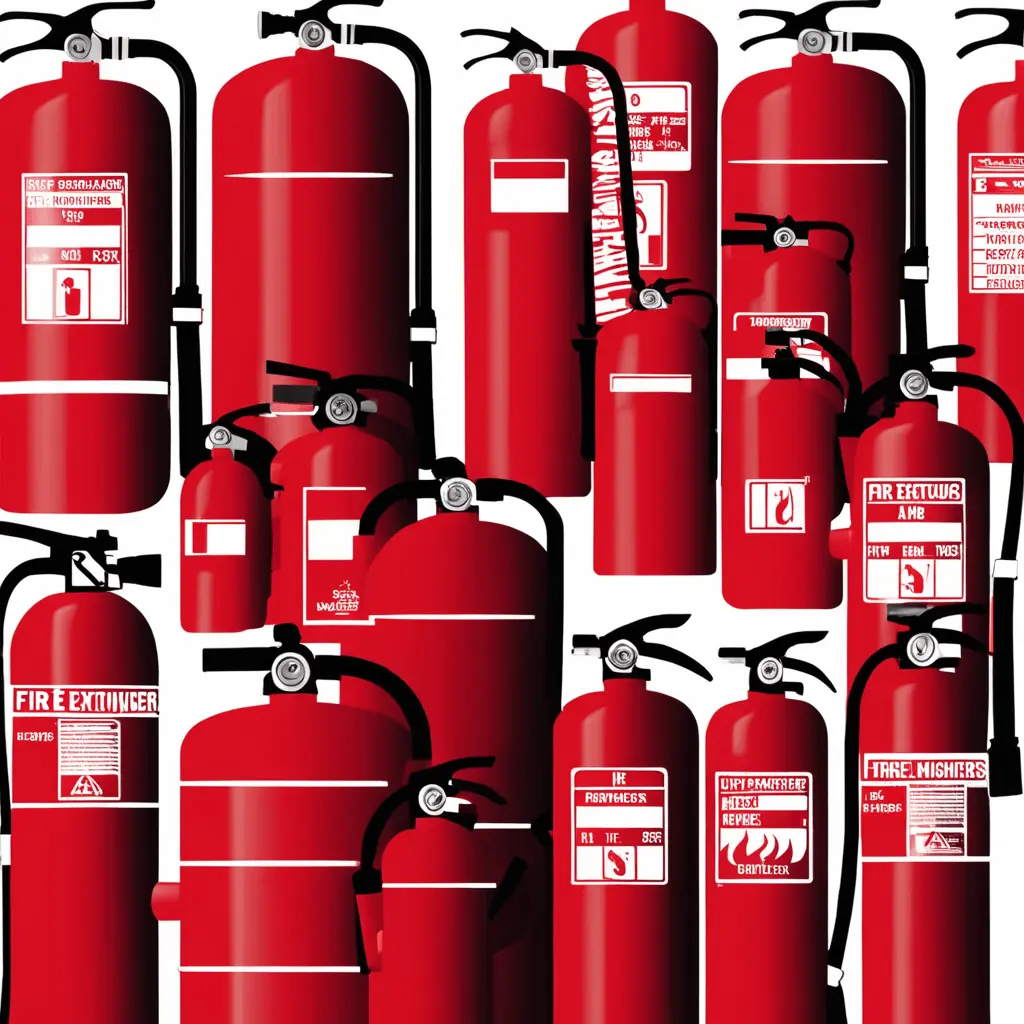 group of overlapping fire extinguishers