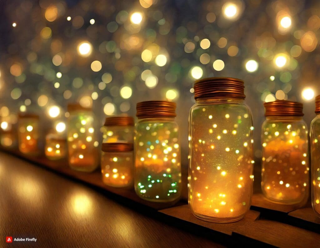 Christmas fire safety tips - image of jars with lights inside