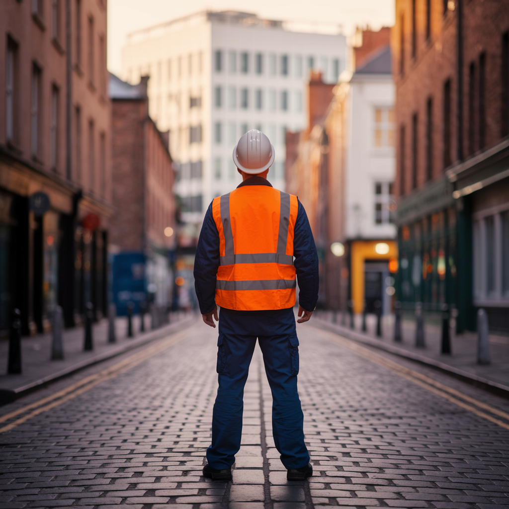 man in data centre doing passive fire safety audit dublin